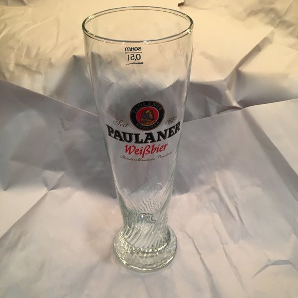 Paulaner Weißbier Weissbier Swirl Pattern Beer Glass 0.5L 10" München Brewery - Picture 1 of 6